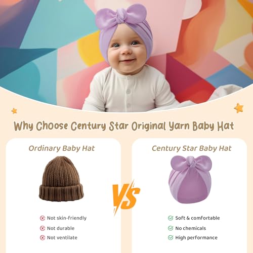 Century Star Baby Girl Beanie Hats Bow Knot Baby Bonnet Infant Toddler Hospital Hat Newborn Cotton Head Wrap Beanie Cap4