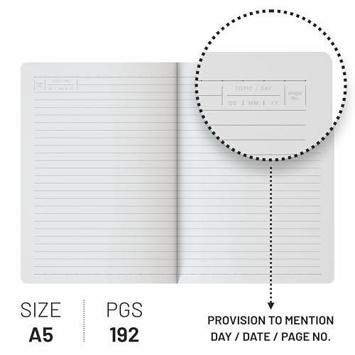 Image of Anupam A5 Cord Journal | 192 Pages | College Ruled Notebook | 80 Gsm Paper | PU Cover Magnetic Closure & Pen Holder Daily Planner | for daily used (Blue)