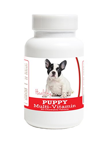 Healthy Breeds Multivitamin for Puppy for French Bulldog - Over 100 Breeds - Veterinarian Formulated Daily Dietary Supplement - Liver Flavored Treats - 60 Chews Healthy Breeds Multivitamin for Puppy for French Bulldog - Over 100 Breeds - Veterinarian Formulated Daily Dietary Supplement - Liver Flavored Treats - 60 Chews