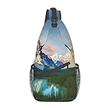 OPSREY National Park Print Sling Backpack Travel Sling Bag Casual Chest Bag Hiking Daypack Crossbody Bag For Men Women
