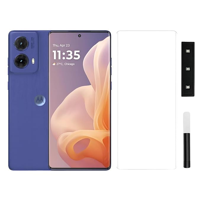 Image of Tempered Glass Screen Protector Compatible For Motorola G65 with Edge-to-Edge Protector and with Easy Installation Kit
