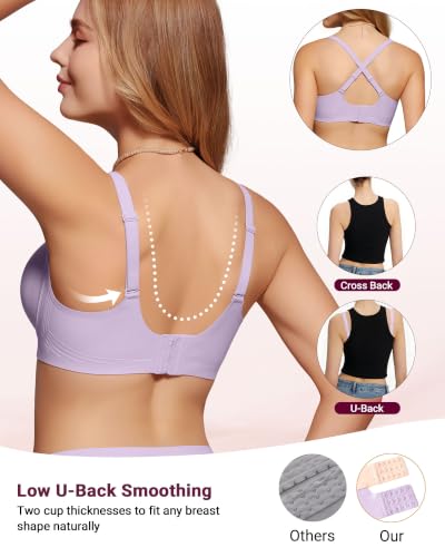 Image of As Fairy Wireless Bras for Women Jelly Push Up Scalloped T-Shirt Bra