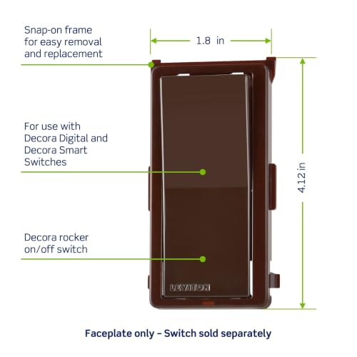 Image of Leviton Color Change Faceplate Only - Compatible with Decora Smart and Decora Digital Switches (Switch Not Included), DDKIT-SB, Brown