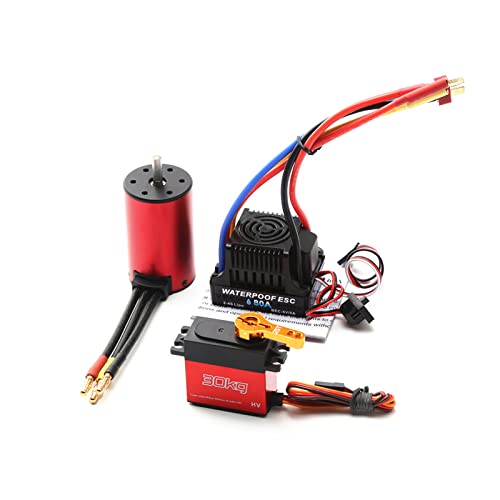 Motor sin escobillas S3660 impermeable y kit ESC 80A con servo de dirección de alta fuerza