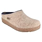 HAFLINGER Unisex Grizzly Kris Wool Clogs Mules-Shoes, Tan, 4 M -6 W