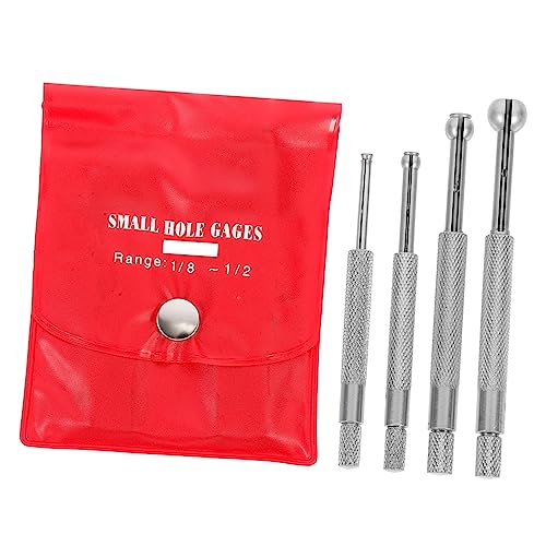 MUCKLILY 4pcs High Precision Silver Set Telescoping Measuring Gauge Set Locking Device
