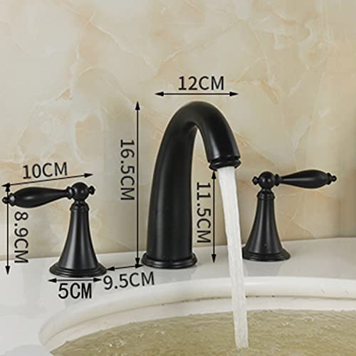 Mélangeur de lavabo laiton doré avec commande eau chaude et froide précise - 3