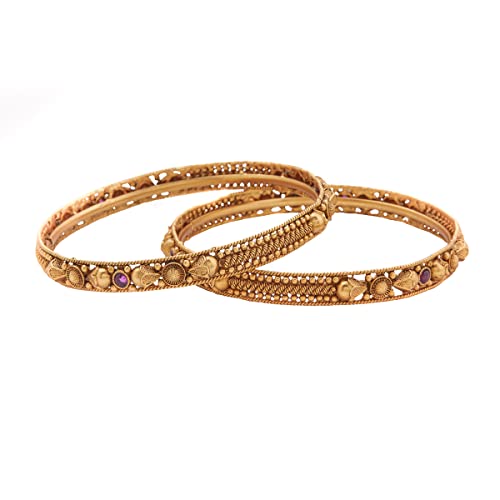 Buy Kushal's Fashion Jewellery Ruby Bangle emballished with Stones