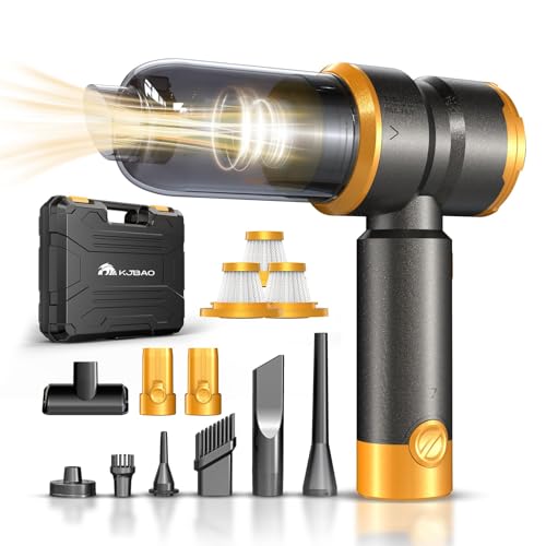 KJBAO Car Vacuum Portable Cordless,4 in 1 Car Vacuum Cleaner,15000PA High Power Suction Cordless Vac for Cars,120W Brushless Motor,30 Mins Runtime,Mini Vacuum for Home,Pet Hair