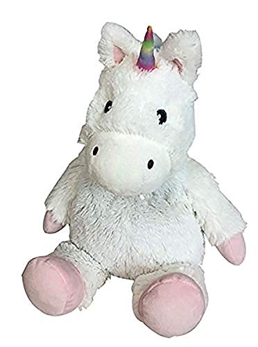 warmies Junior Microwavable & Weighted Stuffed Animals, White Unicorn - Heated Stuffed Animal Plushie for Warmth & Comfort - Cute Soft Plush Toys for Adults & Children (Boys, Girls, Babies & Toddlers)