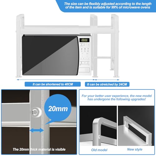 Grille extensible pour four à micro-ondes avec support planche et crochets de cuisine - 5