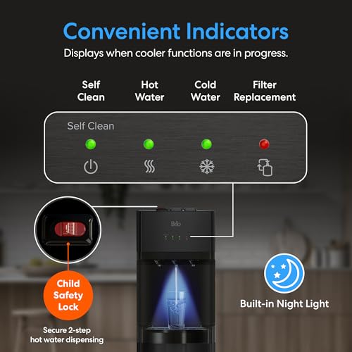 Image of Brio 520 Series No Line Bottom-Loading Water Cooler with Built-in 2 Stage Water Filter Black