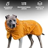 Spark Paws Hunderegenmantel, wasserdichte Winddichte Regenjacke, für kleine, mittlere, große und extra große Hunde, reflektierend, atmungsaktiv, mit vollständigem Körperschutz - Mustard Yellow - L