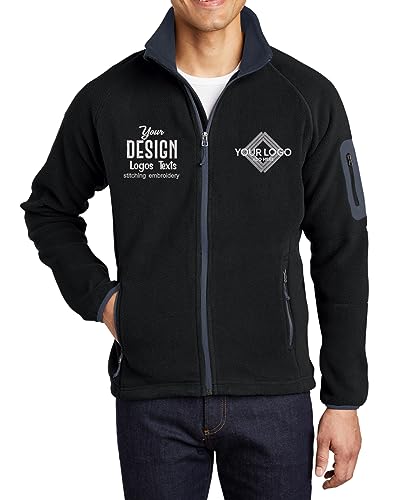 INK STITCH F229 Men Custom Personalized Add Logo Texts Embroidery Enhanced Fleece Full Zip Jackets