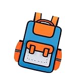 KMGDM Cartoon 3D Backpack Anime Styles 2D Drawing School Bag Casual Daypack Kindergarten Book Bag for Kids and Students, Blue, 28x12x37cm