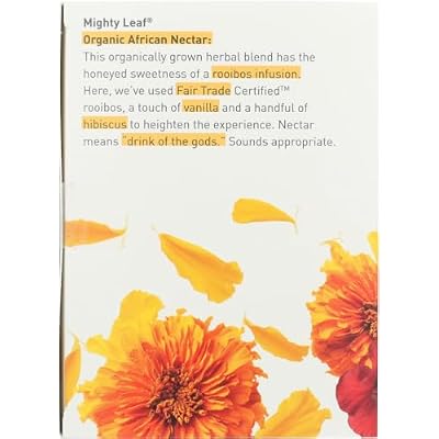 Mighty Leaf Organic African Nectar Tea, Rooibos Herbal Blend with Fruity Notes, 1.32 oz (Pack of 1)