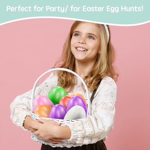 AUFIKR 6-Farbe 2.5 Ostereier für die Füllung behandelt, Ostern Thema Party Gunst, Ostereier jagen, Korb Stuffers Füller, Klassenzimmer Preis (24, Mehrfarbig)