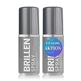 𝗔𝗞𝗧𝗜𝗢𝗡: 2 x Brillenreiniger 115ml / Brillenspray für Brillen und Sonnenbrillen – Brillenreinigung wirkt Antistatisch mit Antischmutz-Effekt – Brillenreinigungsspray (115ml)(Grau ohne Tuch)
