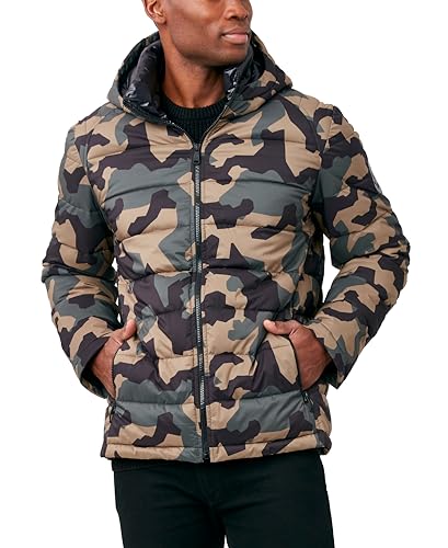 HFX Men's Lightweight Puffer Jacket with Hood, Water and