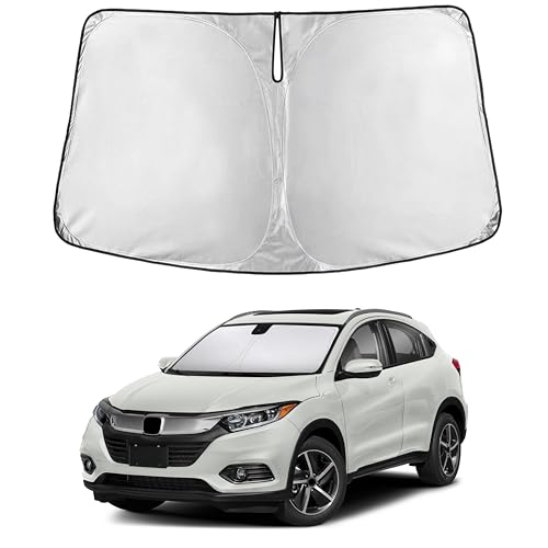 Image of EcoNour Windshield Sun Shade Compatible for Honda HR-V 2016-2022 | SUV Front Window Sunshade | Foldable Sun Visor Protector | UV & Heat Blocking | Reduces Interior Heat