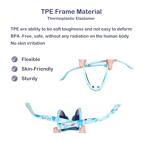 Image of COCOSAND Flexible Polarized Baby Sunglasses with Strap