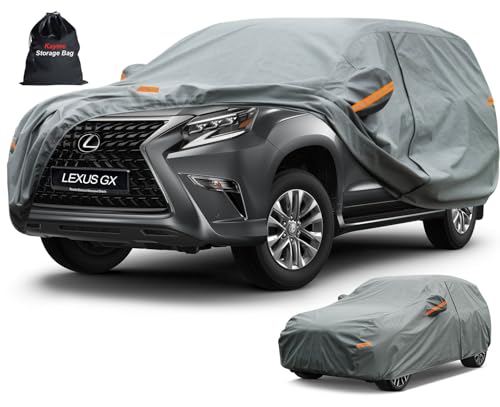 Image of Kayme Heavy Duty Car Cover Custom Fit Lexus GX460 GX550 (2009-2025),Waterproof All Weather for Automobiles, Full Exterior Covers Sun Rain UV Protection with Zipper Door.