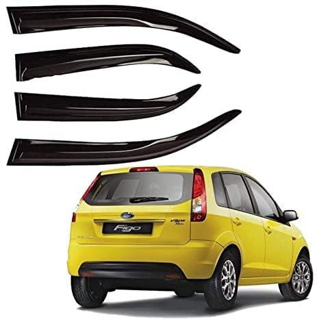 generic Car Rain Guards Wind Door Visor Side | Wind Visor ABS Plastic Deflector | Perfect As per Window Frame Set of 4 Pcs (Old Figo(2010-2013))-picture-1