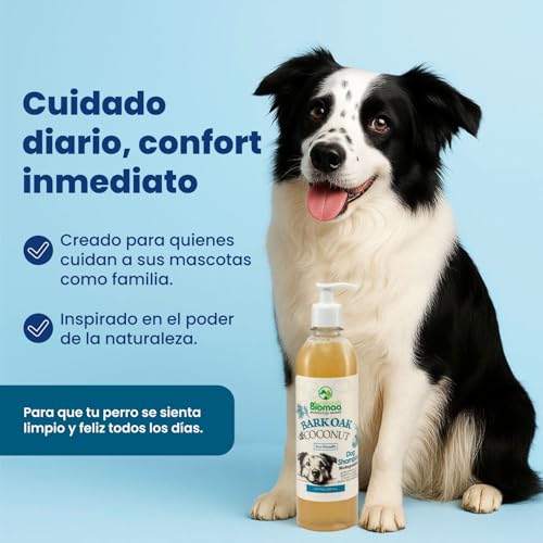 BIOMAA Shampoo Natural´s para Perros con Corteza de Encino y Aceite de Coco – Antiséptico, Hipoalergénico, Hidratante y Anticaída – Brillo y Suavidad – Ideal para Todo Tipo de Piel-17.6oz/500mL - Imagen 5