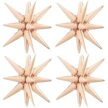 TONIFUL 4 Pcs 22inch 4D Caramel Explosion Star Mylar Balloons for Party Backdrop Christmas,New Year Birthday, Wedding Baby Shower Anniversary Photo Booth Supplies