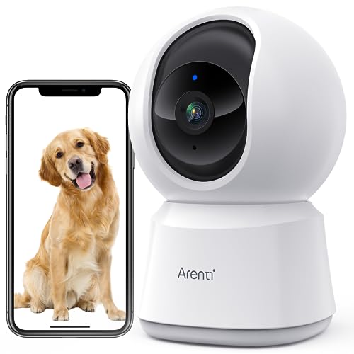 ARENTI 4MP WLAN Überwachungskamera Innen, Haustierkamera mit AI Bewegungserkennung, Nachtsicht, Babyphone/Hunde Kamera mit APP, 2.4G/5GHz WiFi, 2-Wege-Audio, Pan/Tilt, Alexa & Google Assistant