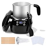 chauffe cire double Matériaux de haute qualité : Ce Chauffe Cire pour la fabrication de bougies est fabriqué en ABS et alliage d'aluminium de haute qualité, offrant une excellente conductivité thermique pour une fusion uniforme et rapide. Son pot intérieur en silicone, non seulement durable et esthétique, empêche les grains de cire d'adhérer aux surfaces, facilitant ainsi le démoulage et le nettoyage.
