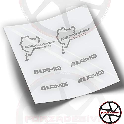 FA40 Pegatinas AMG Mercedes Sport NÜRBURGRING Stickers ADESIVO AUTOCOLLANTS AUFKLEBER (Plata)