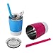 Housavvy 2 Pack 8 OZ Insulated Stainless Steel Kids Cups with Lids and Silicone Straws,BPA Free Toddler Cups for Kids Smoothie Drinking