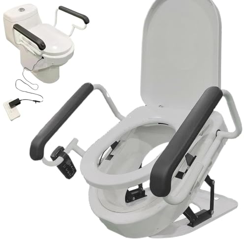 Elevador Eléctrico De Asiento De Inodoro, Elevador De Asiento De Inodoro Ajustable Con Mango, Elevador De Asiento De Inodoro Con Ángulo De Elevación De 0~45°, Función De Enjuague Y Secado, Para Discap