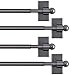H.VERSAILTEX Multi-Use Magnetic Curtain Rods with Petite Ball Ends for Small Windows Adjustable Lenght from 16" - 28", Pewter, 1/2" Diameter, 4-Pack