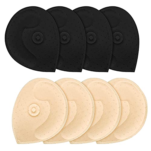 Fanmaous 4 Pairs Bra Pads Inserts Women's Sports Bra Cups Replacement Insert For Bikini Swimsuit (2 Beige 2 Black C/D) #TOP22