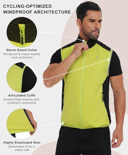 Image of Little Donkey Andy Men's Water-resistant Outerwear Vests, Stretch Windproof Vest for Cycling, Running, Golf