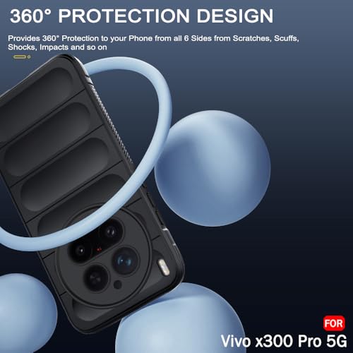 Image of TheGiftKart Liquid Silicon Back Cover Case for Vivo X300 Pro 5G | ShockProof Military Grade Protection | Micro-Fibre Cloth On Inner Side | Anti-Slip Grip Back Case Cover for Vivo X300 Pro (TPU, Black)