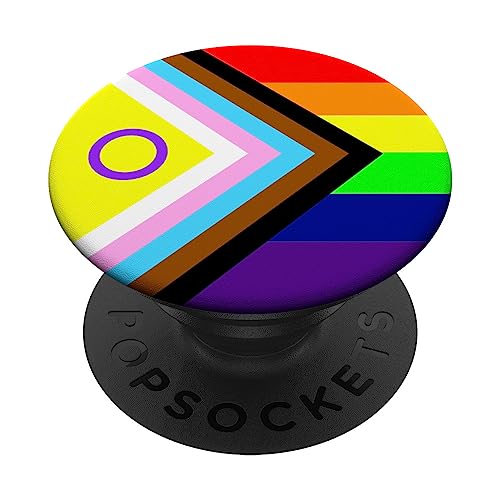 Inclusive Intersex LGBTQIA+ Progress Pride Flag PopSockets Klebender PopGrip
