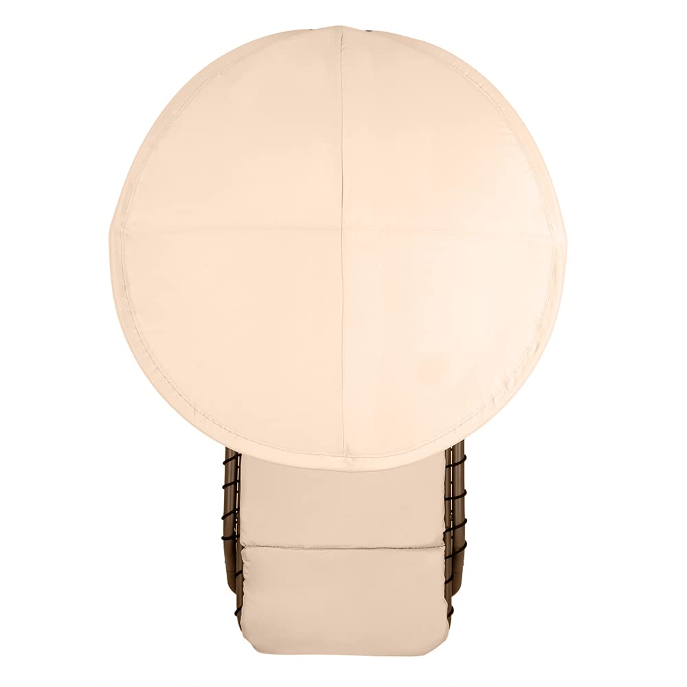 Hortan Lettino Sdraio Prendisole Con Cuscino Imbottito, Seduta Ergonomica, Tetto Parasole e Telaio In Acciaio, Per Arredo Giardino, Terrazzo e Piscina