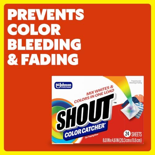 Image of Shout Color Catcher Sheets for Laundry, Allow Mixed Washes, Prevent Color Runs and Maintain Original Clothing, 24 Count (Pack of 1)