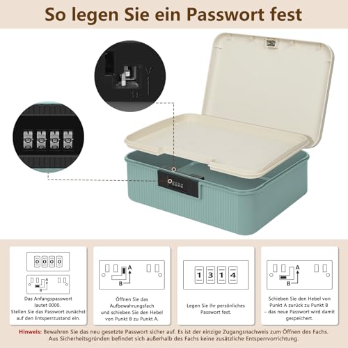 Boîte à médicaments verrouillable coffret à code ABS 2 couches bleu