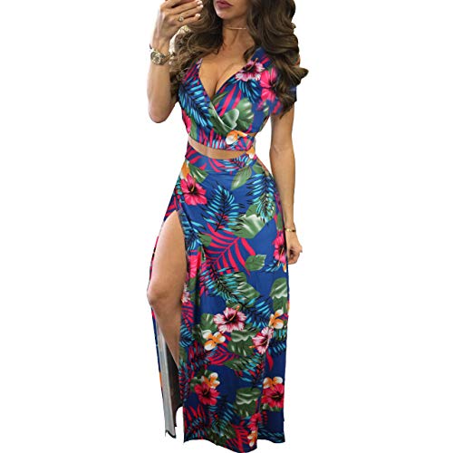 Image of MESLIMA Two Piece Dresses Sets for Women Summer Boho Maxi Dresses