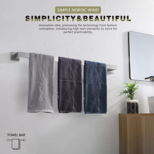 Image of KOKOSIRI 32-Inch Single Towel Bar, Bathroom Kitchen Towel Holder, Wall Mounted SUS304 Stainless Steel Towel Rack, Brushed Nickel, B4003BR-L32