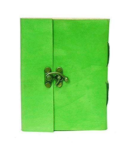 Carnet en cuir vert avec serrure pour vos notes de voyage manusrites