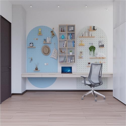 Panneau perforé en bois beige 60x80 cm avec kit d'organisation murale combiné - 2