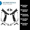 TRQ Front Steering & Suspension Kit Ball Joint Control Arm Sway Bar Stabilizer Link Tie Rod Compatible with 2011-2018 Volkswagen Jetta #1
