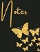 Elegant Black and Gold Butterfly Notebook | Composition Notebook | Gold Glitter Butterflies | Large 8.5 x 11 Inches | A4 Notebook | 100 Wide Ruled Pages | For Teens and Adults