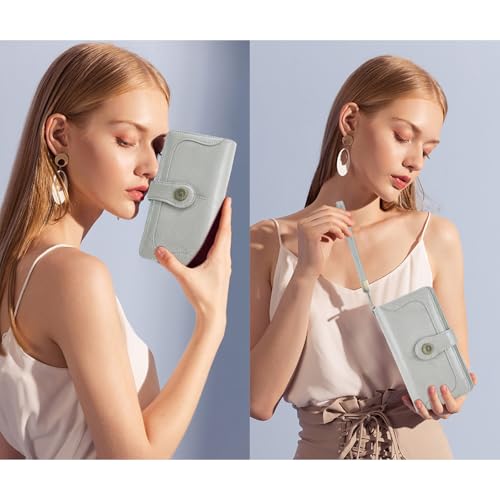 Image of FALAN MULE Wallets for Women Trifold Wristlet Wallets Large Capacity RFID Blocking Ladies Purse Credit Card Holder