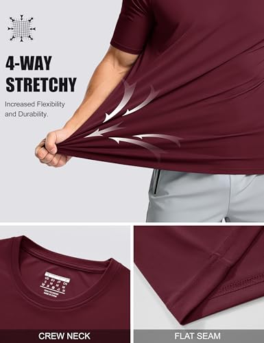 Image of MAGCOMSEN Men's Short Sleeve T-Shirt Quick Dry UPF 50+ Athletic Running Workout Fishing Top Tee Performance Shirts